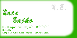 mate bajko business card